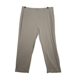 Chicos Easy Wear Pull On Slinky Pants Womens 2 (M/L) Tan High Rise Stretch